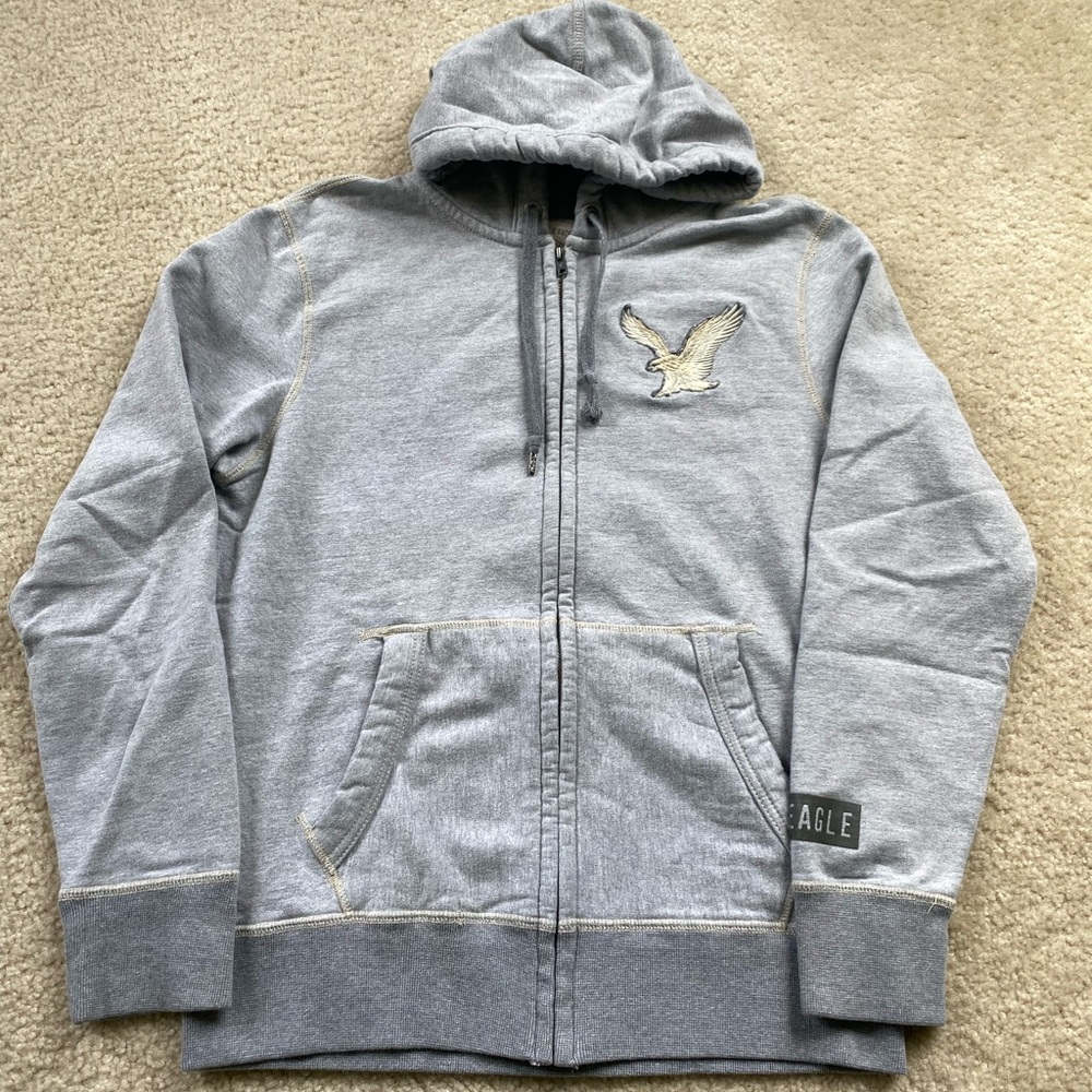 AEO Embroidered Zip-Up Sweatshirt
